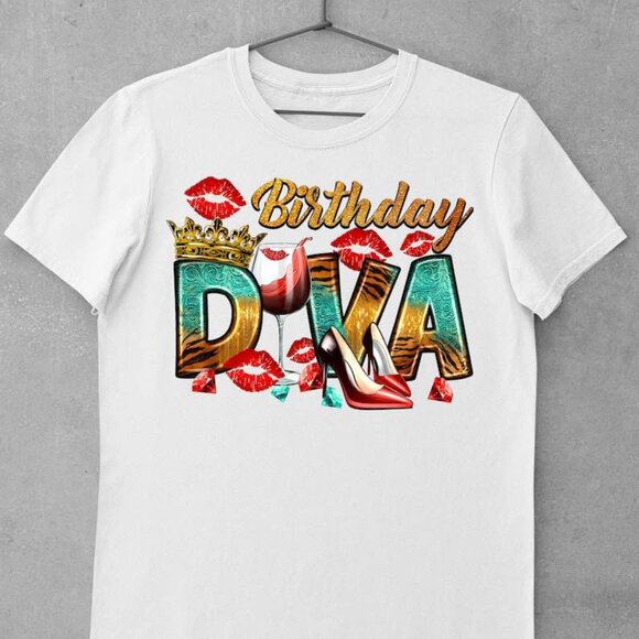 Birthday Diva Causal Soft Cotton Unisex Tee Shirt - Picture 1 of 1